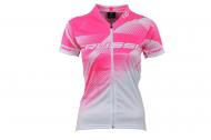 Dámský cyklistický dres - bílá / růžová fluo