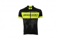 Cyklistický dres CRUSSIS - černá / žlutá fluo