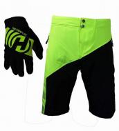 Kalhoty krátké pánské HAVEN PURE černo/zelené + dlouhoprsté rukavice