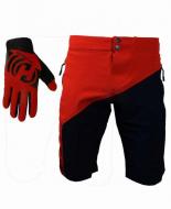Kalhoty krátké pánské HAVEN PURE červené + dlouhoprsté rukavice